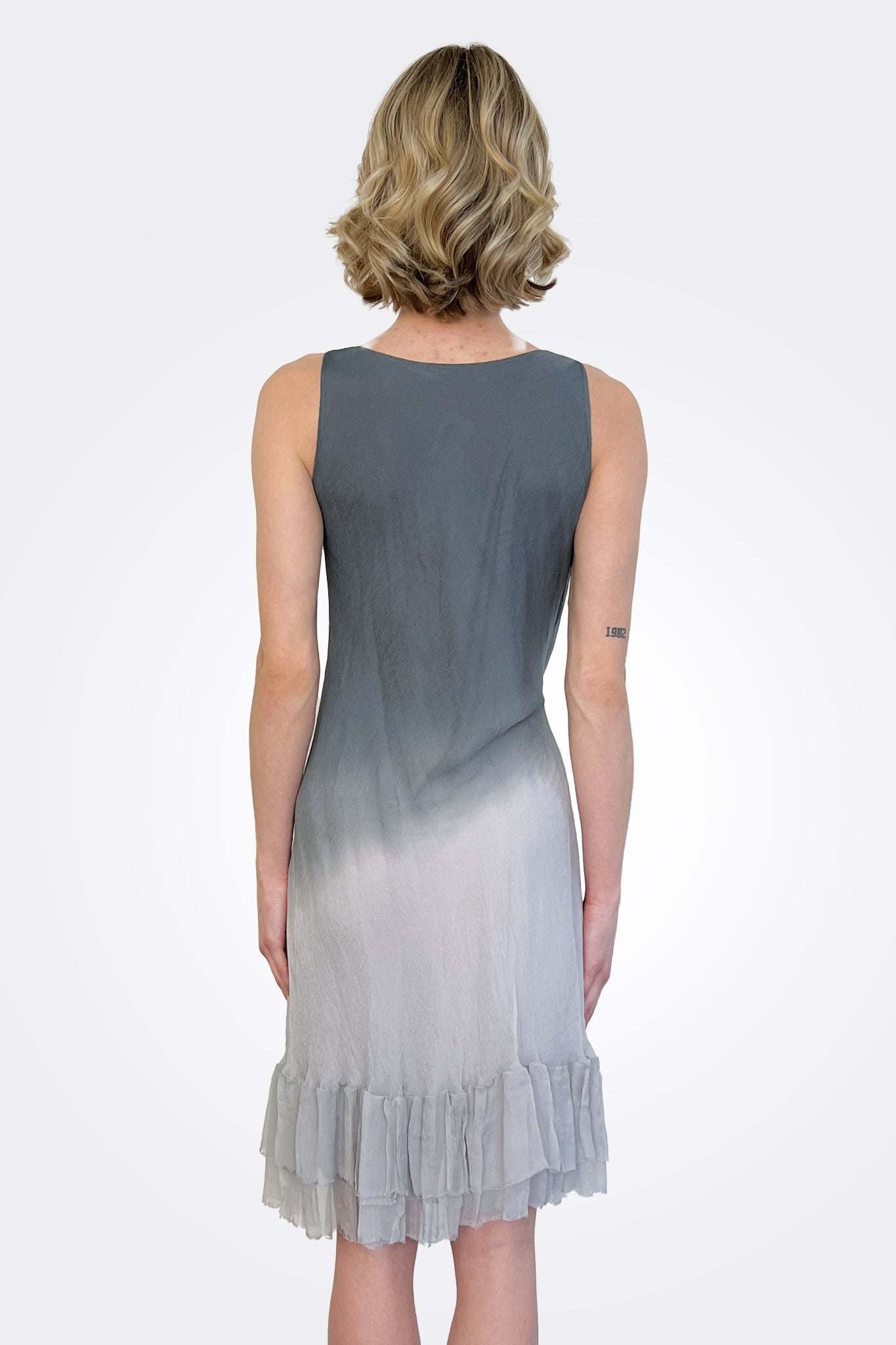 Synched Side Dress - Dark Grey / Light Grey by Viviana Uchitel — view 3