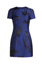 Liana Short Sleeve Short Dress - Marine Black by ML Monique Lhuillier — alternate view