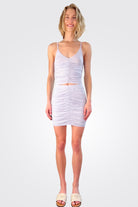 Shirred Mini Skirt - French Lilac by Bobi | 25 South Boutiques