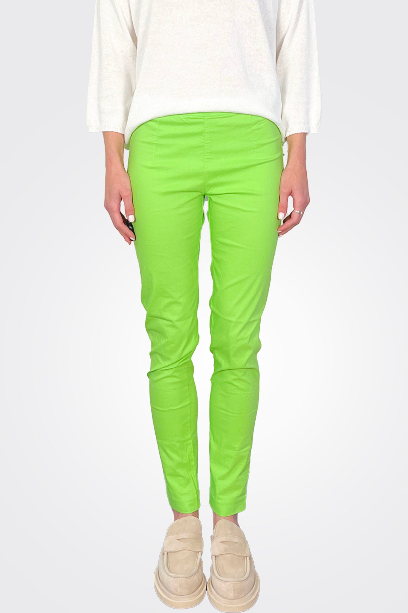 Slim Fit Trousers - Lime by Rundholz — alternate view