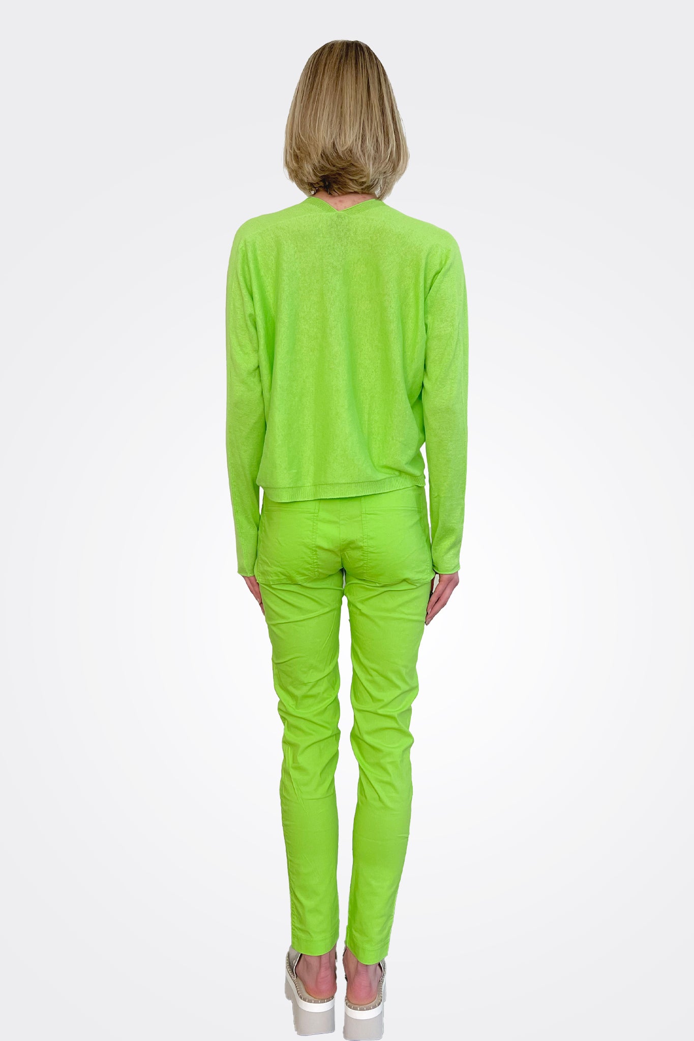 Slim Fit Trousers - Lime by Rundholz — view 5