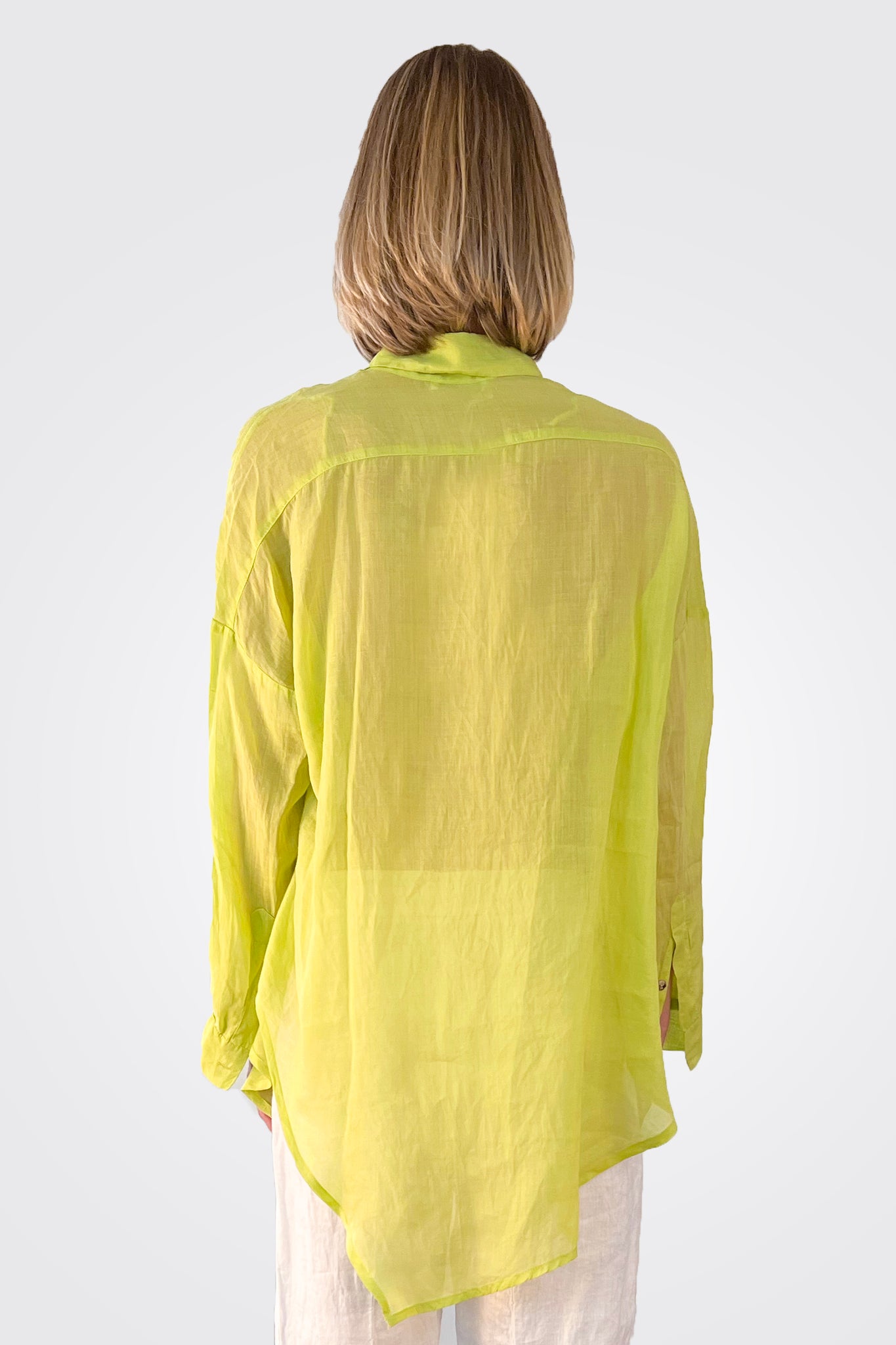 Asymmetrical Shirt - Lime by Banana Blue — view 4