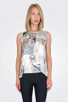 Linda Sleeveless Blouse - Maps by Unbreakable Evolution — alternate view