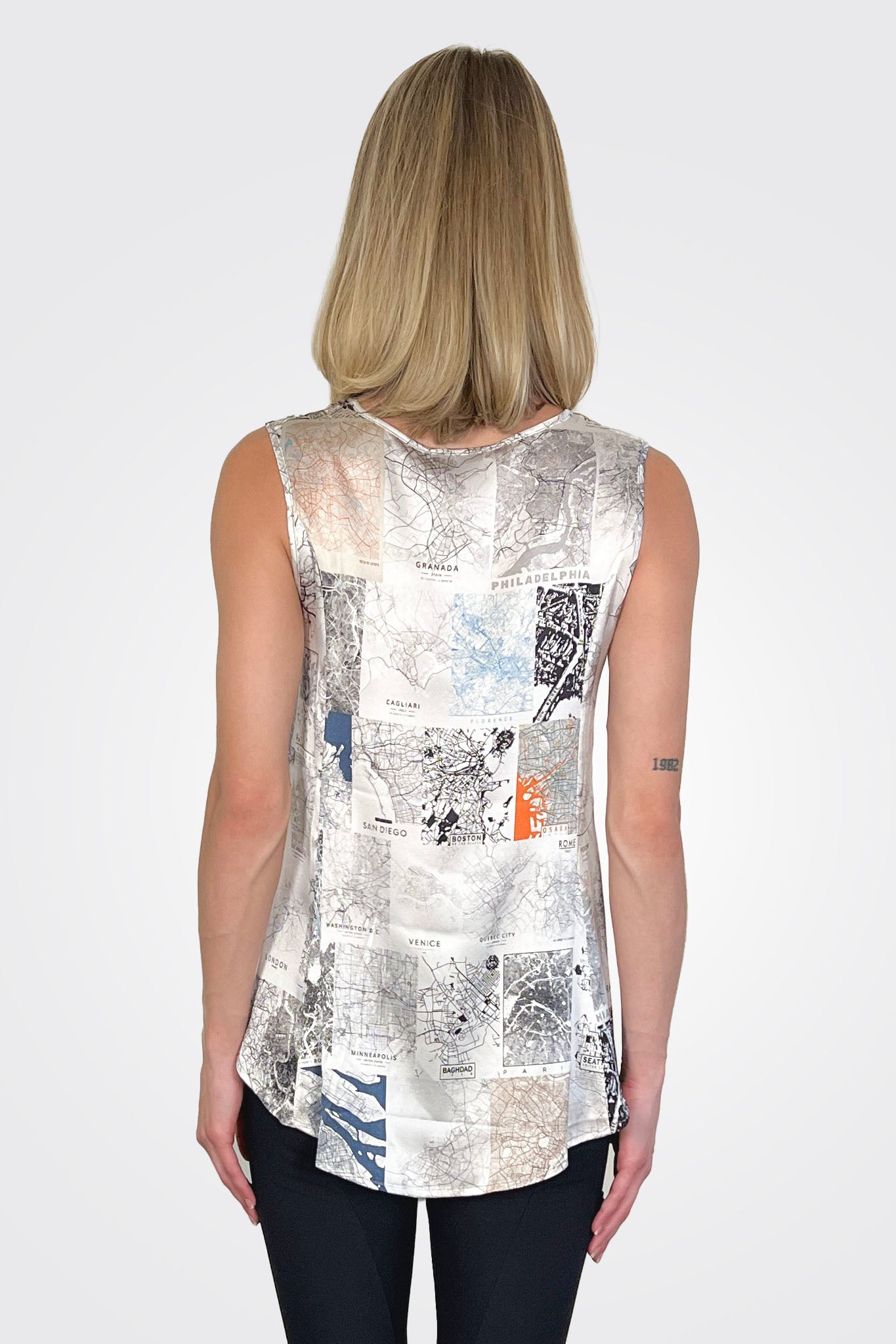 Linda Sleeveless Blouse - Maps by Unbreakable Evolution — view 3