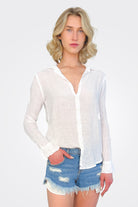 Romey Linen Shirt - White by CP Shades | 25 South Boutiques