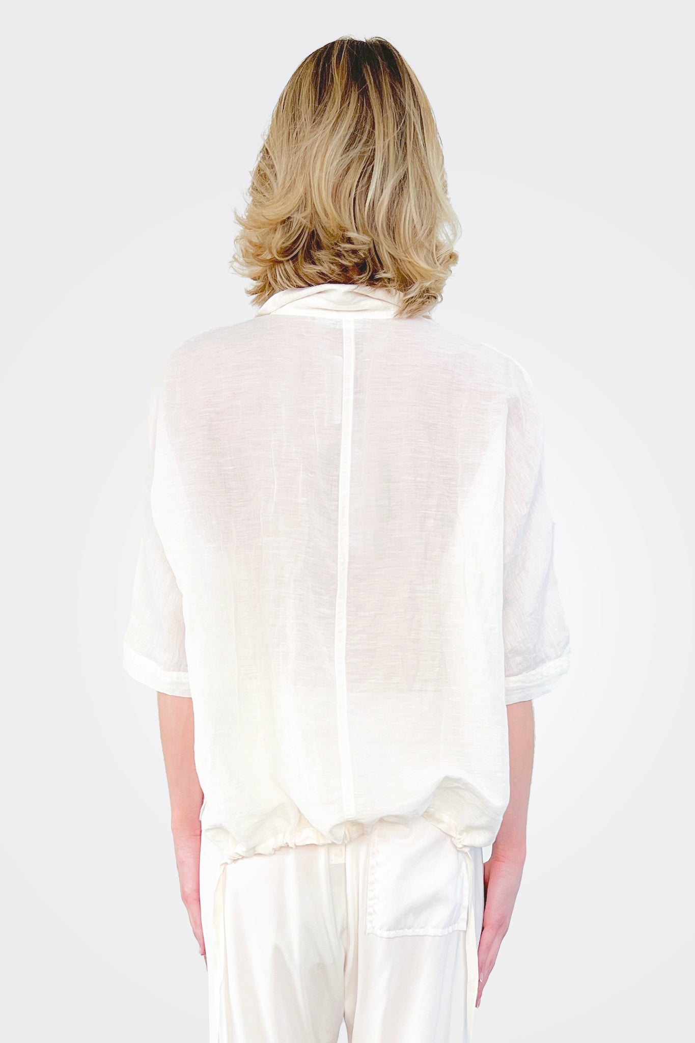 Linen Cotton Shirt - Natural by Kristensen — view 3