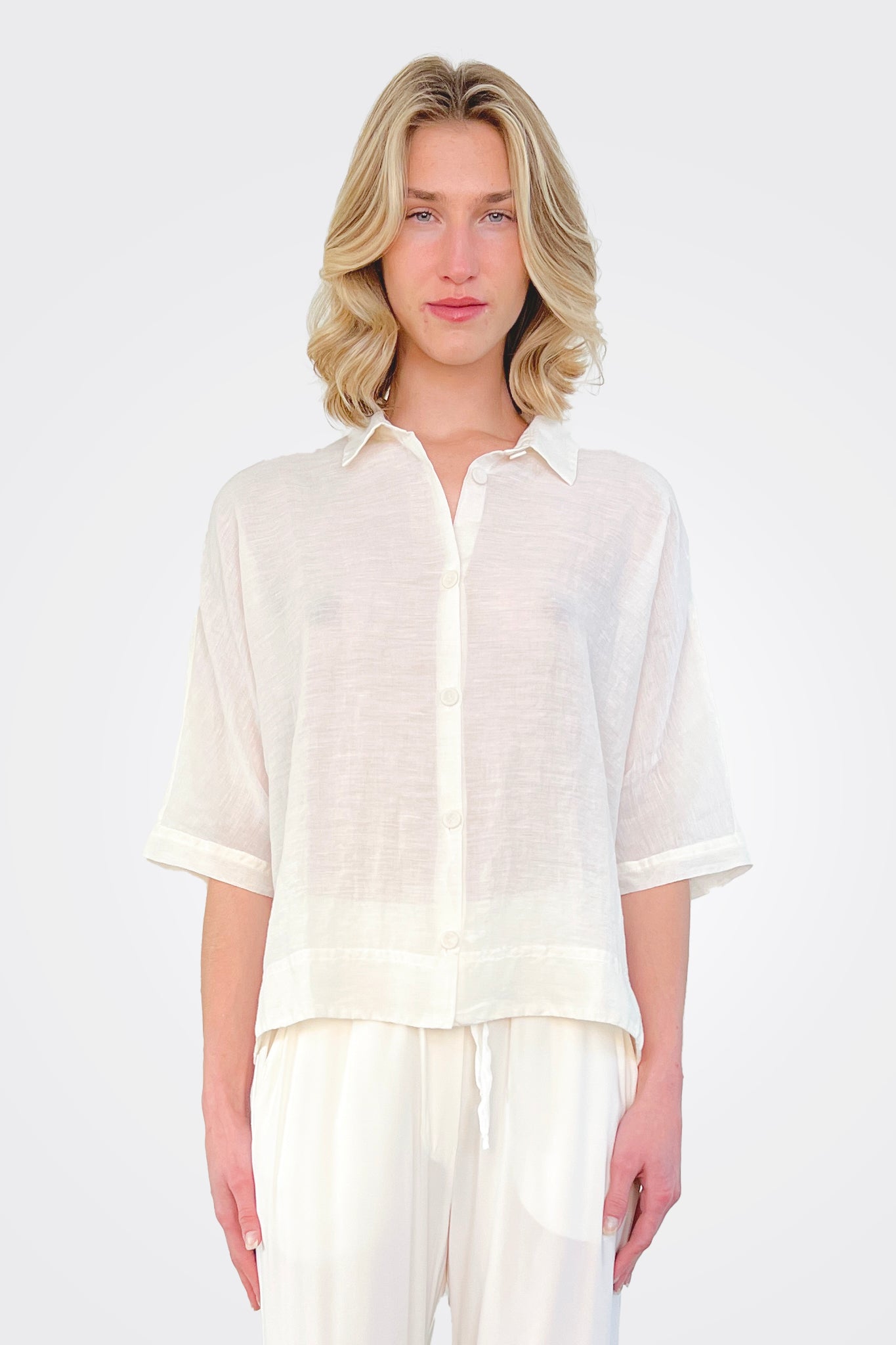 Linen Cotton Shirt - Natural by Kristensen | 25 South Boutiques