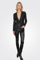 Leather Blazer Jacket - Nero by Giorgio Brato — view 3