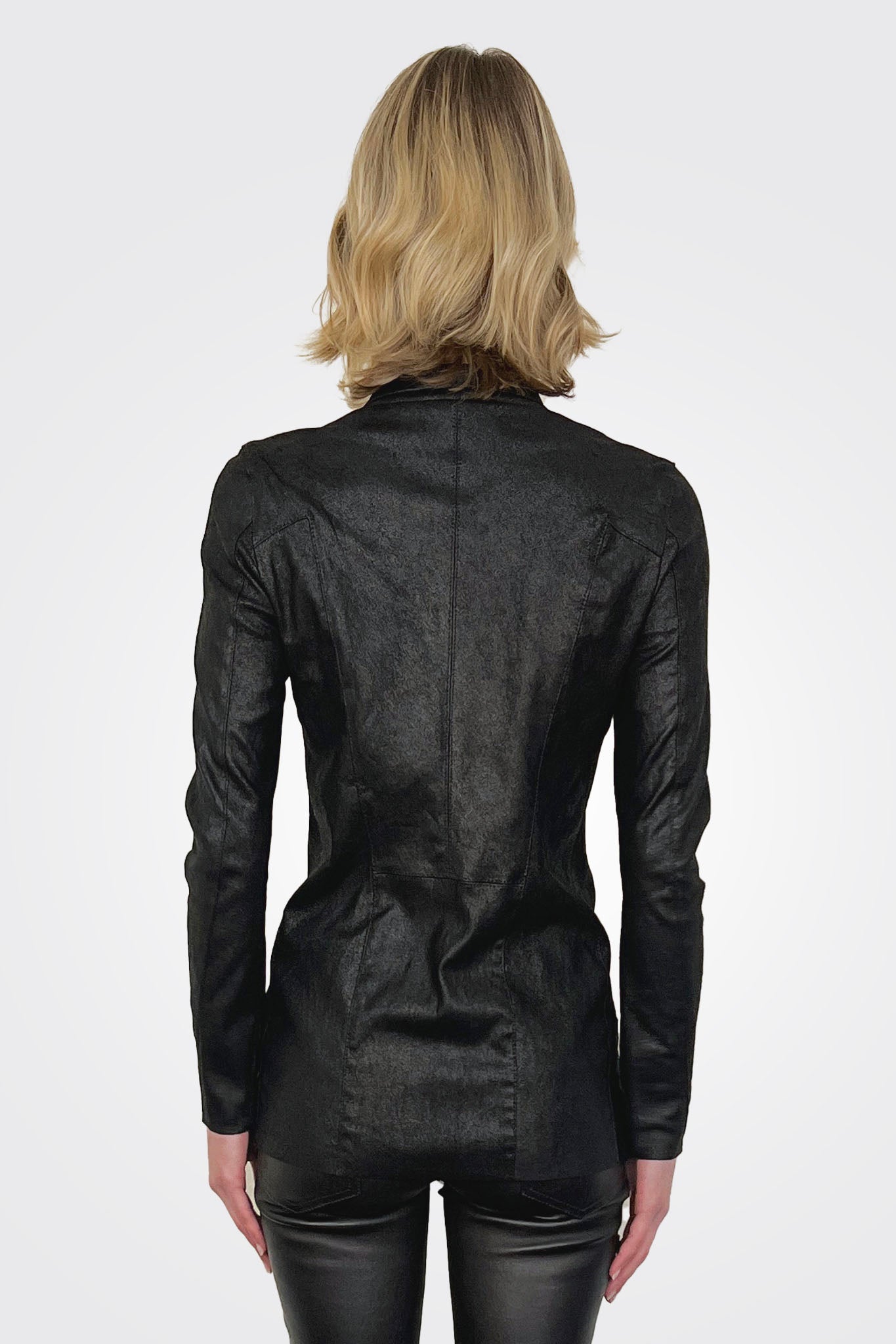Leather Blazer Jacket - Nero by Giorgio Brato — view 4