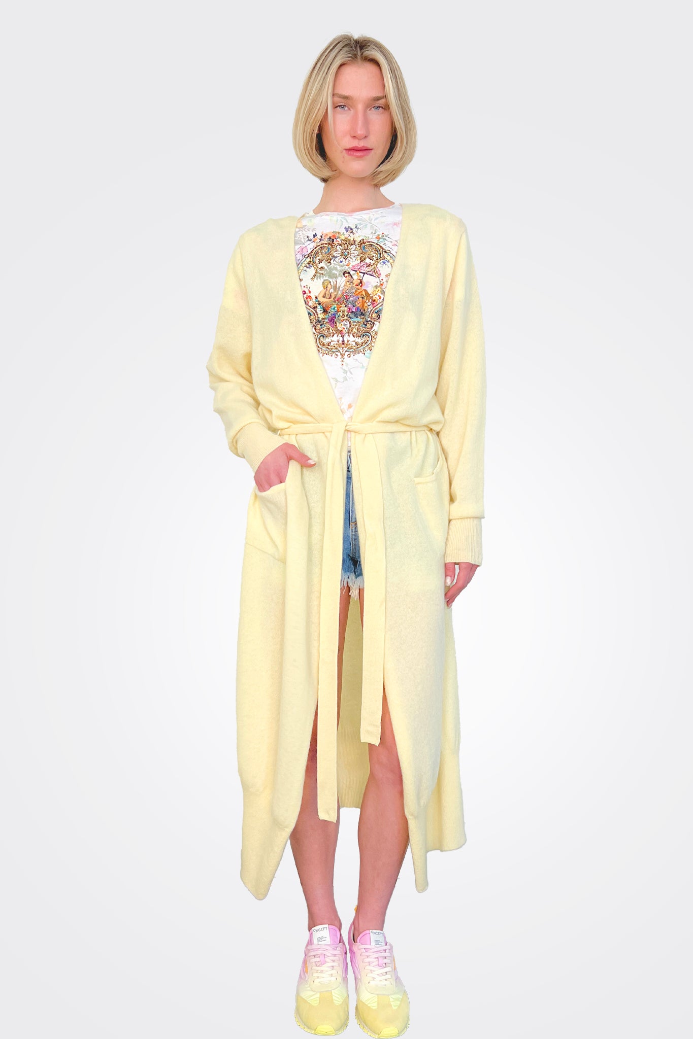 Honolulu Cardigan - Lemonade by Crush Cashmere — alternate view
