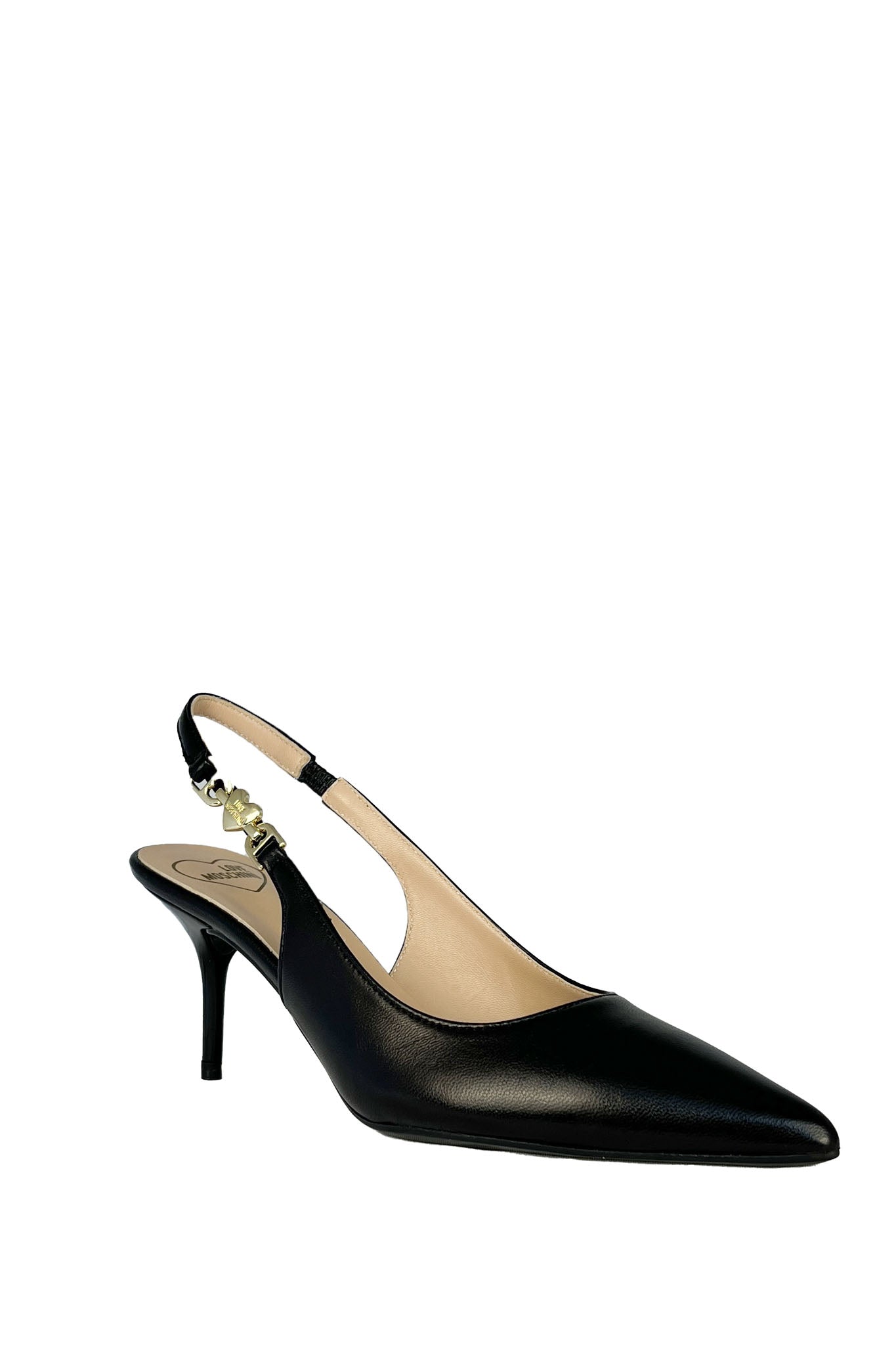 Love Chain-strap 70 Slingback Pump - Black Leather by Love Moschino — alternate view