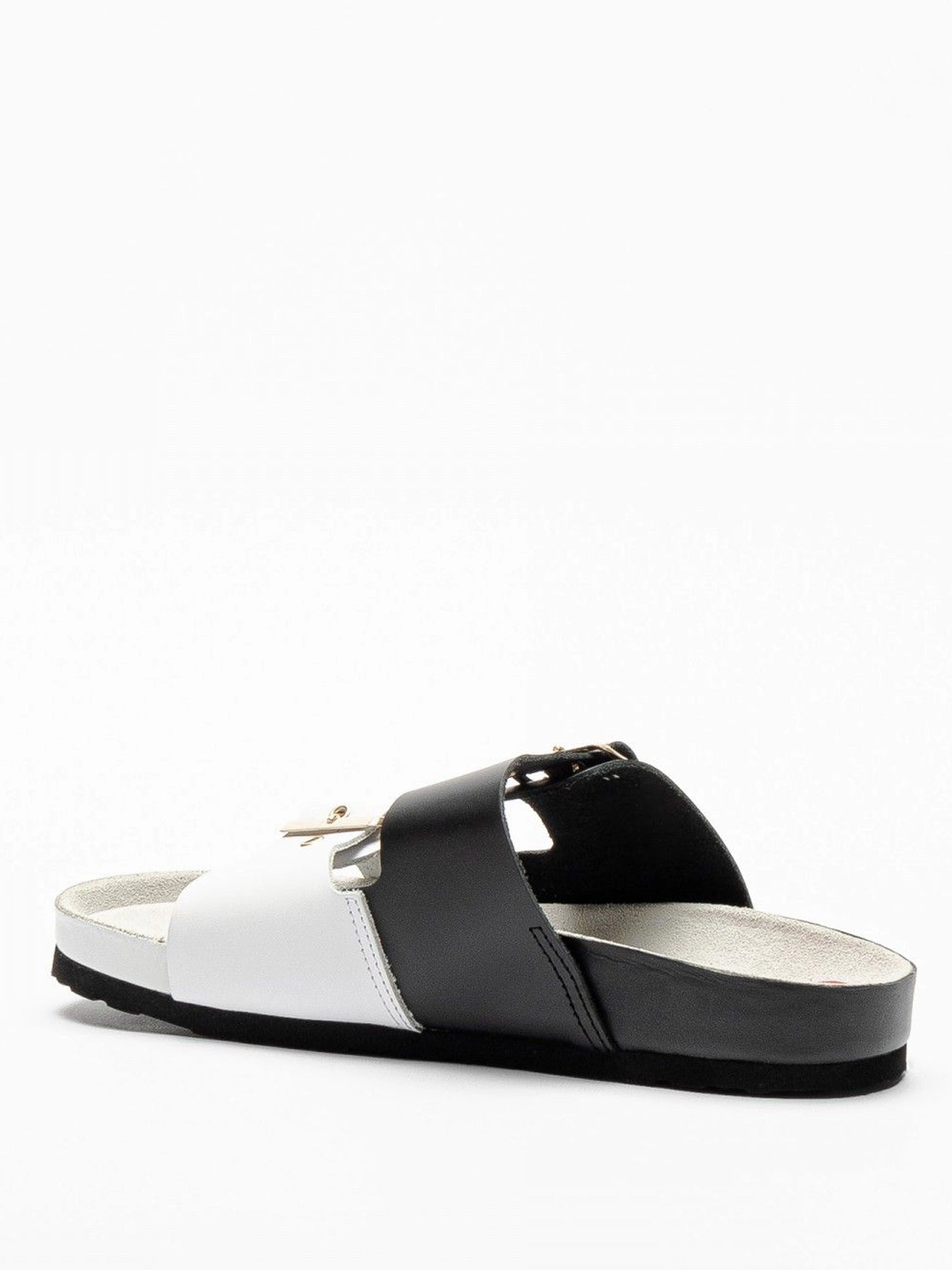 Logo Buckle Slides - Black / White by Love Moschino — view 3