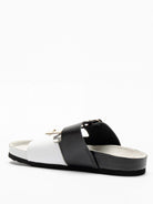 Logo Buckle Slides - Black / White by Love Moschino — view 3