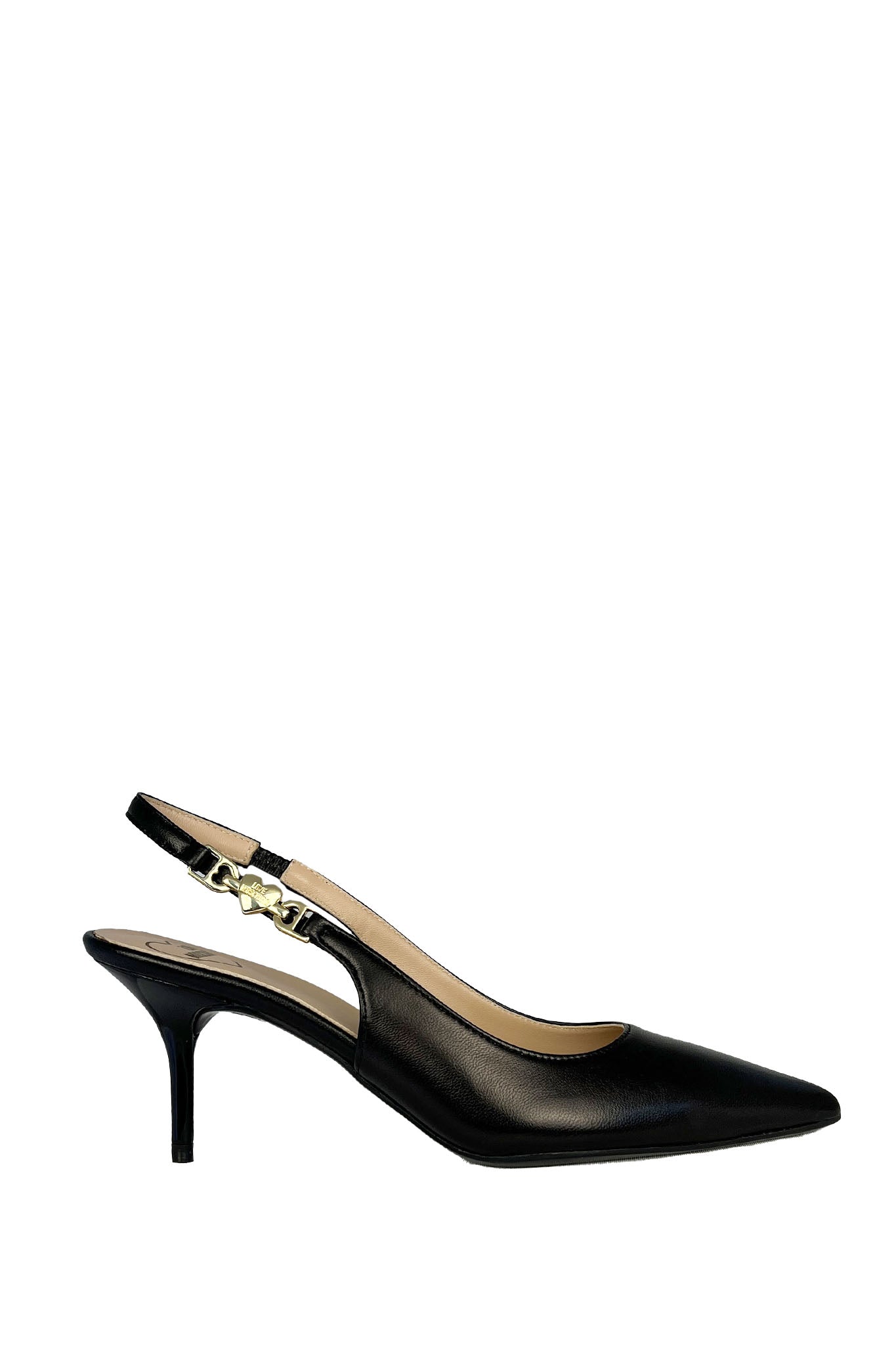 Love Chain-strap 70 Slingback Pump - Black Leather by Love Moschino | 25 South Boutiques