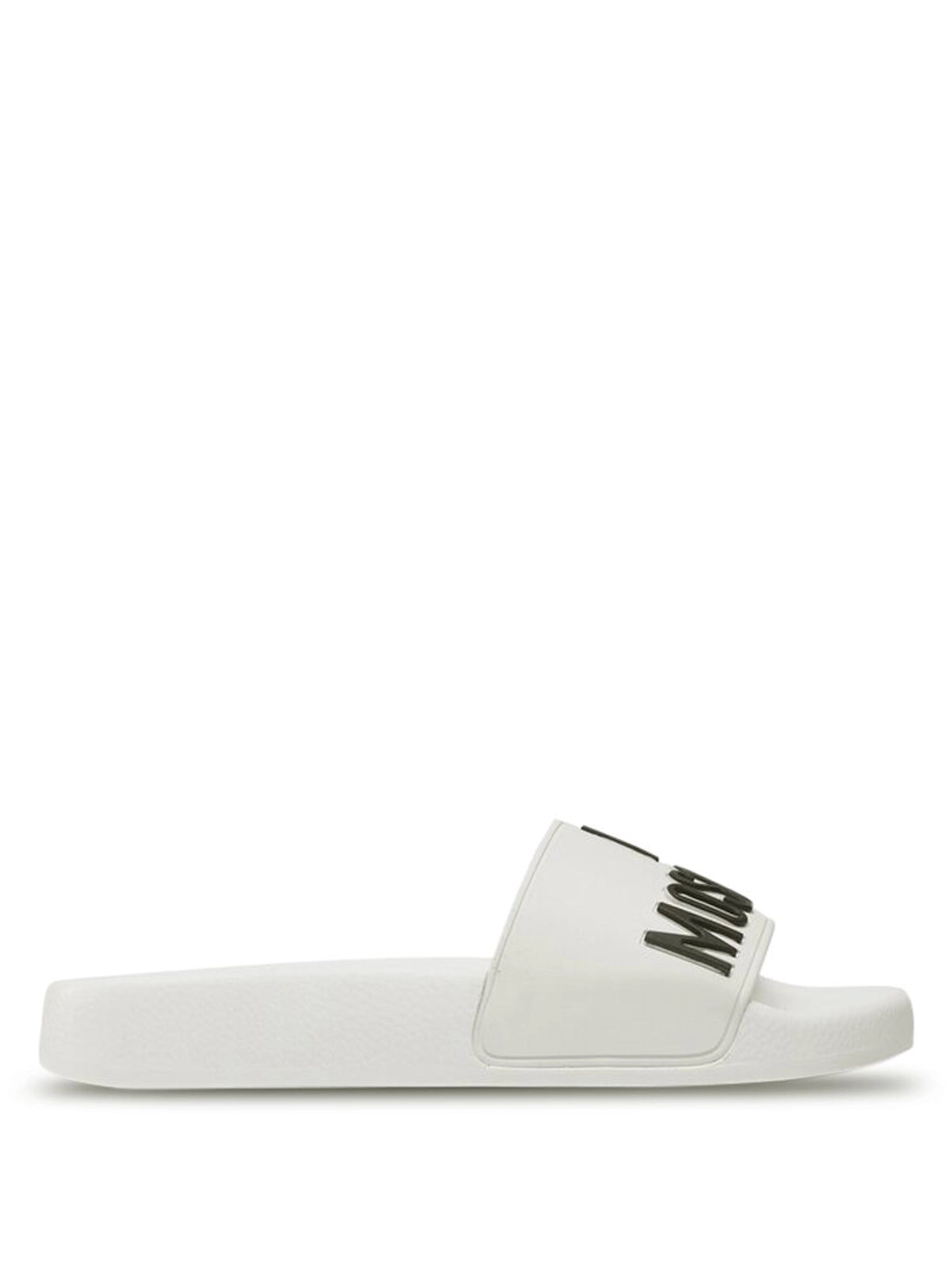Logo Slides - White by Love Moschino | 25 South Boutiques