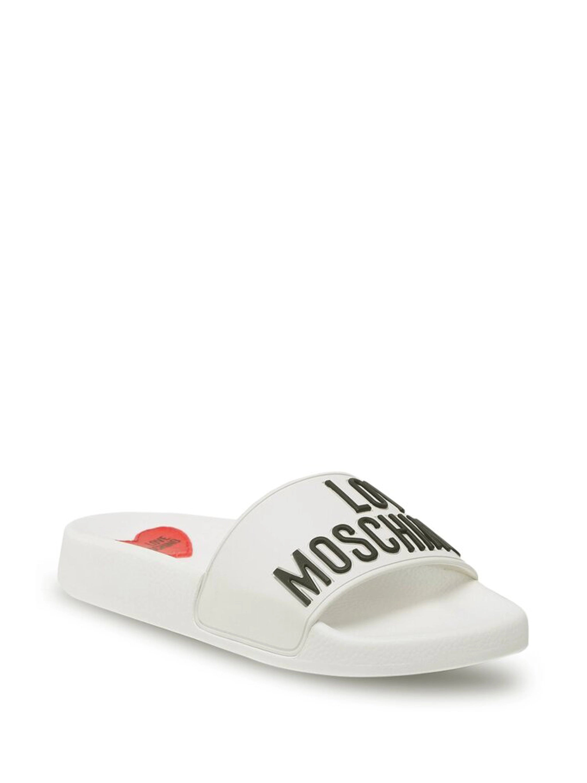 Logo Slides - White by Love Moschino — alternate view
