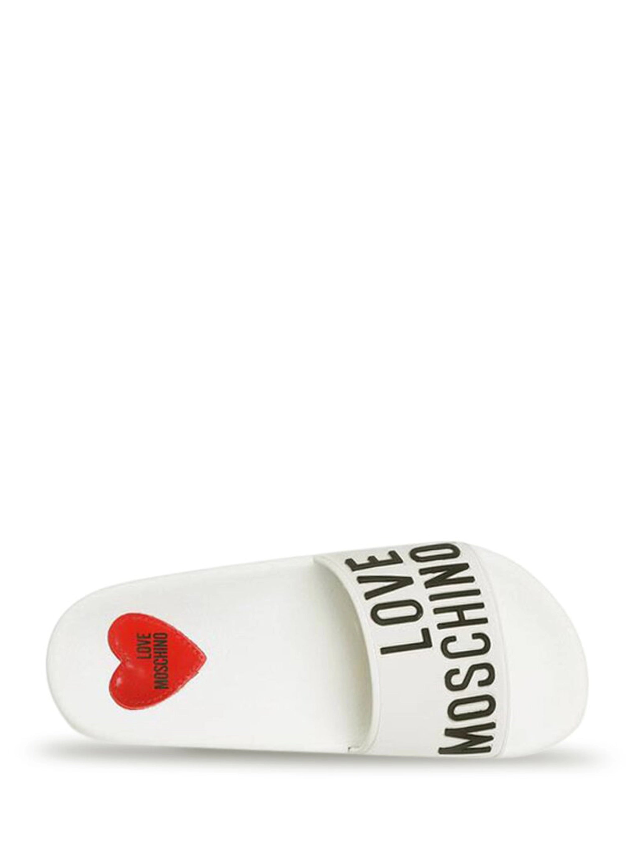 Logo Slides - White by Love Moschino — view 3