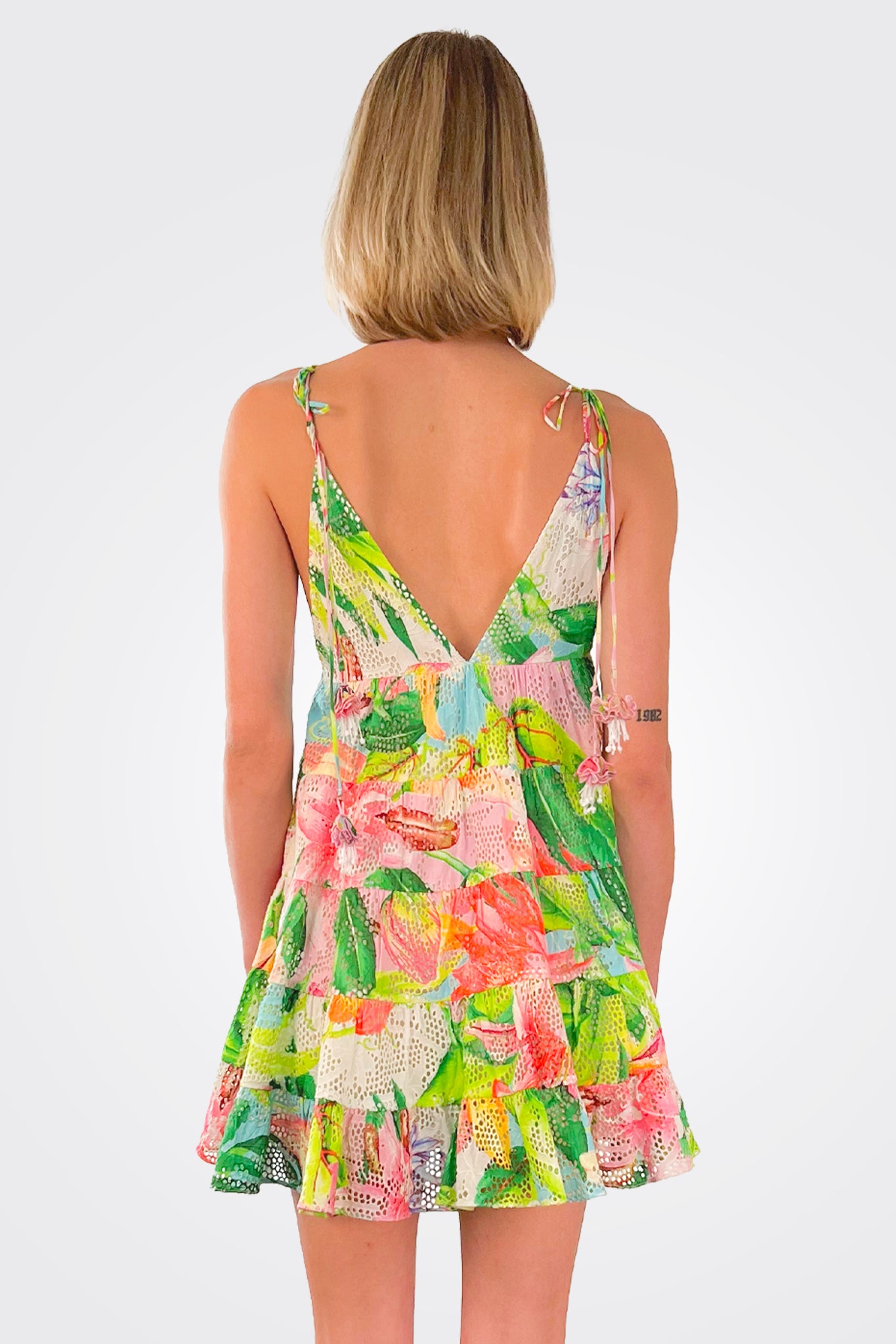 Lora Mini Dress - Hibiscus Print by Rococo Sand — view 4