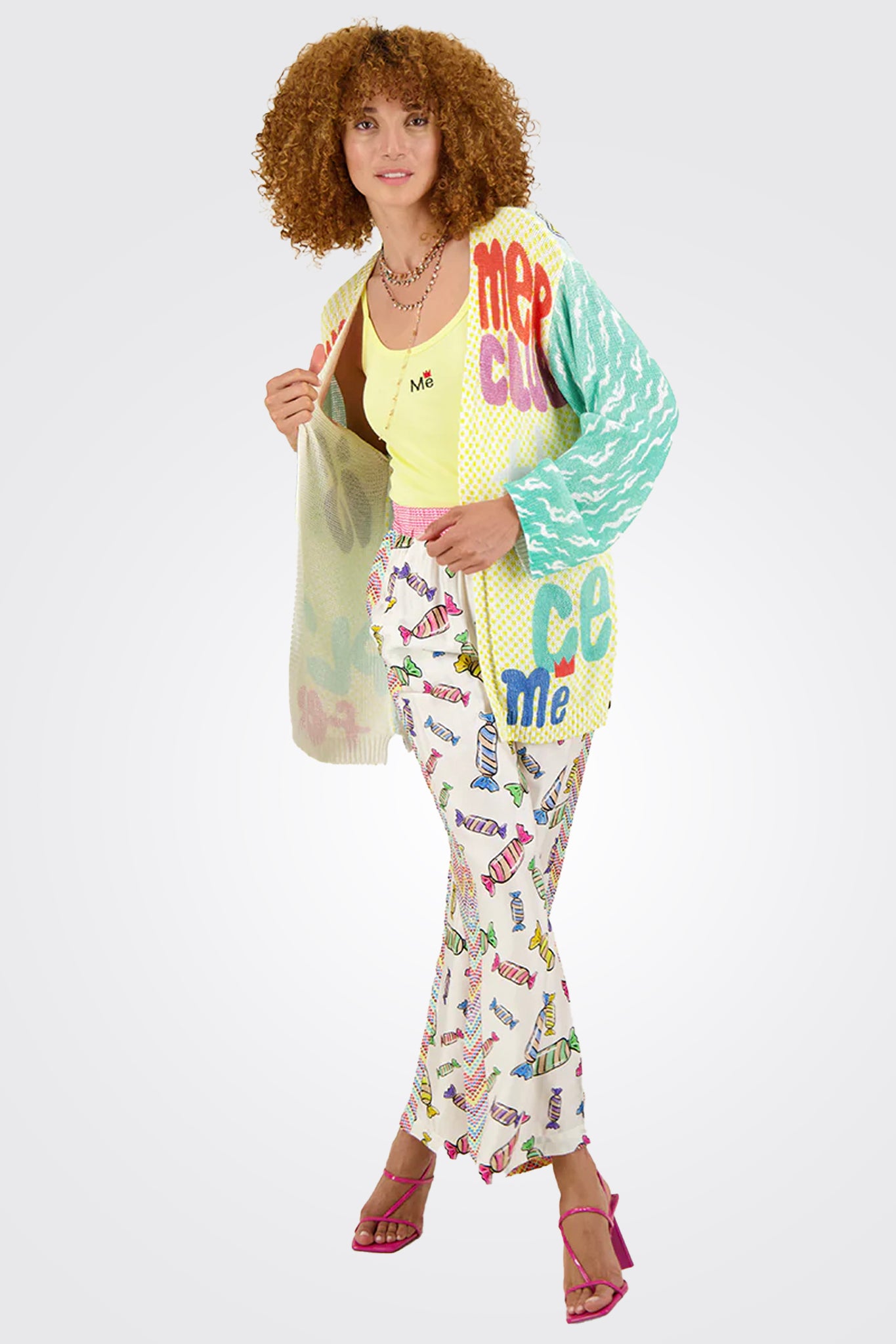 Victoria Linen Printed Cardigan - Love by Me369 — view 3