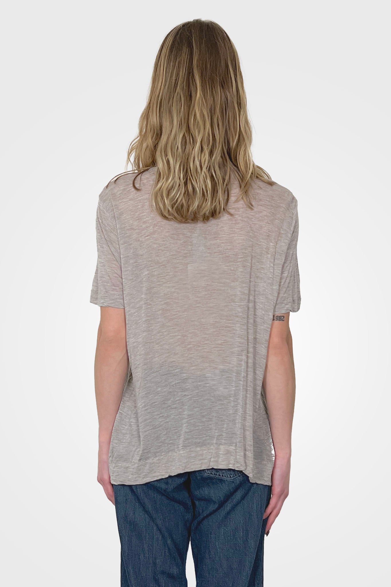 Long Short Sleeve Blouse - Latte by Private 0204 — alternate view