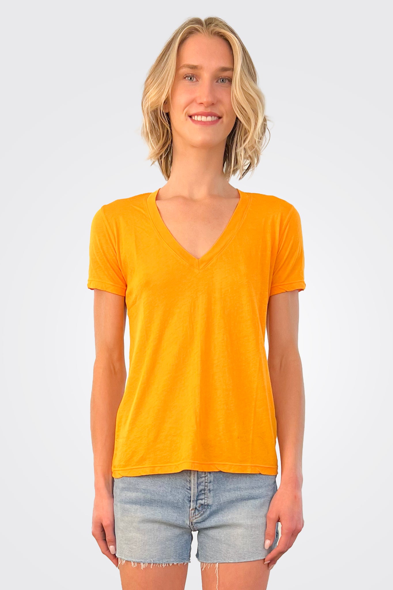 Relaxed V Neck Tee - Mango by Monrow | 25 South Boutiques