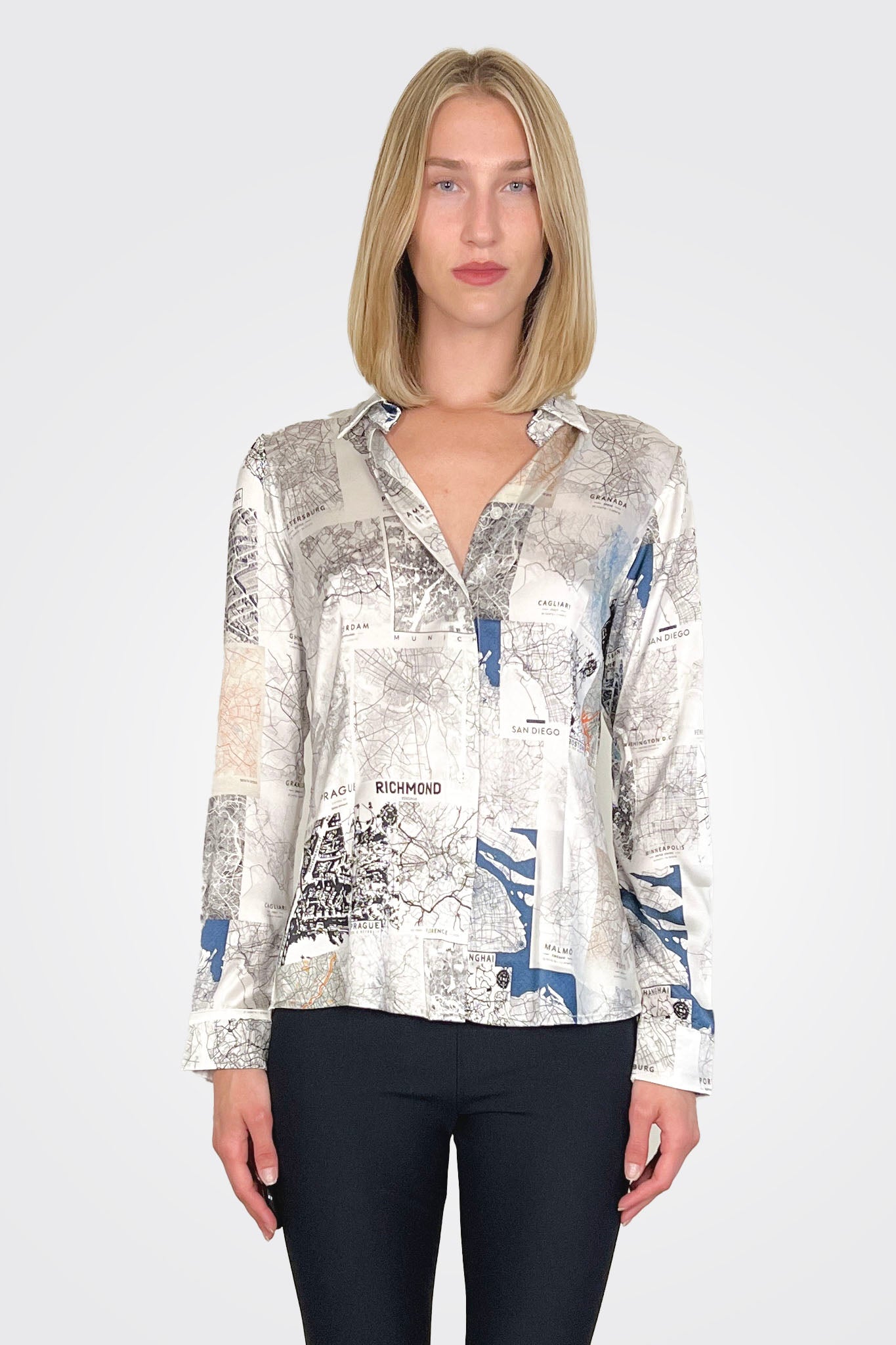Safari Fitted Blouse - Maps by Unbreakable Evolution | 25 South Boutiques