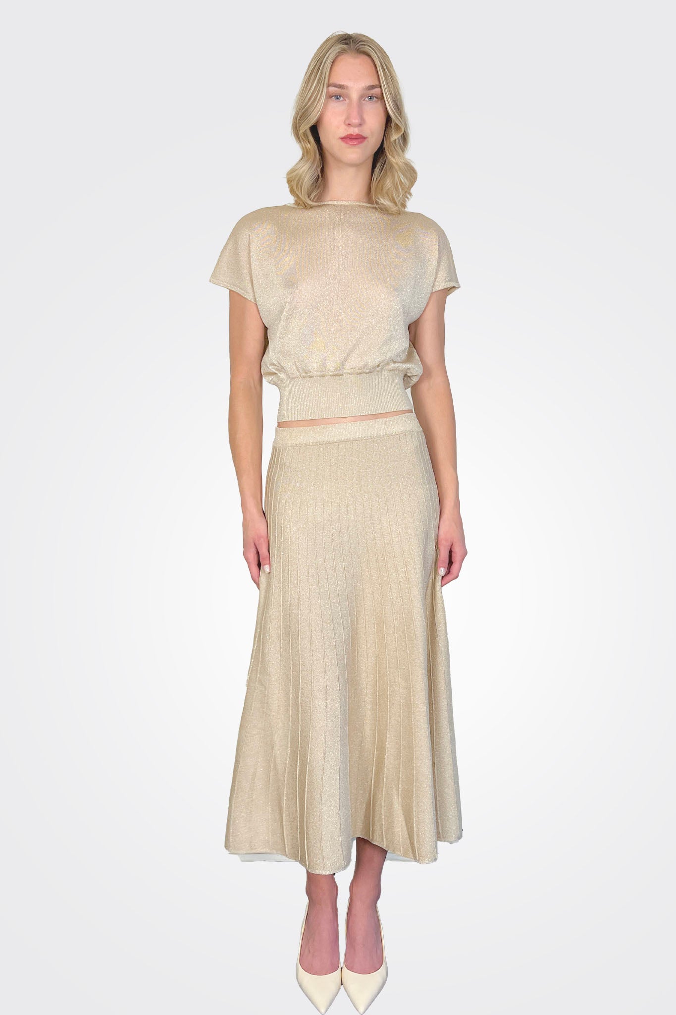 Sicilia Lurex Top - Neutral by Marella — alternate view