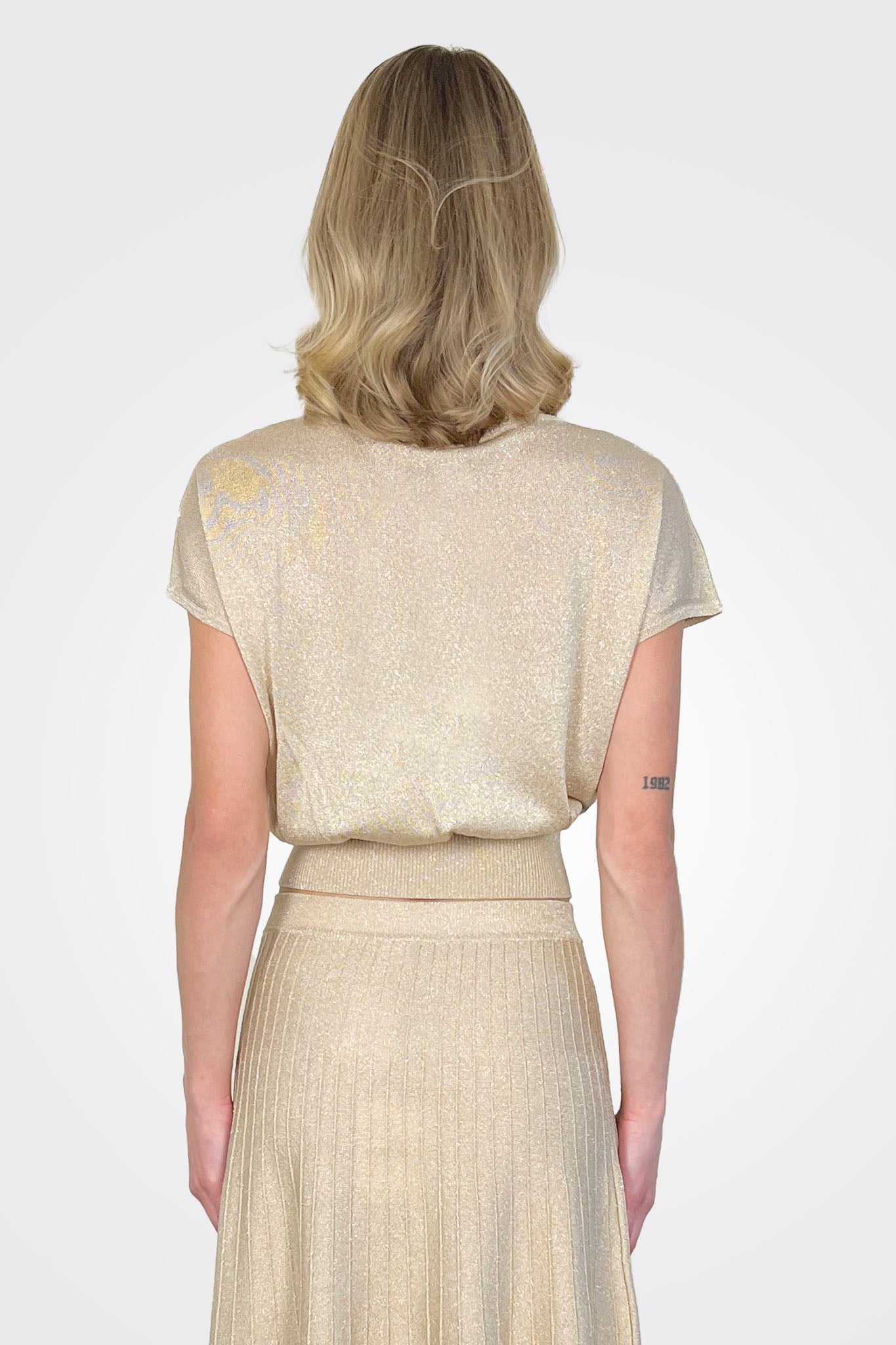 Sicilia Lurex Top - Neutral by Marella — view 3