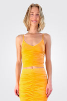 V Neck Shirred Cami - Marigold by Bobi | 25 South Boutiques