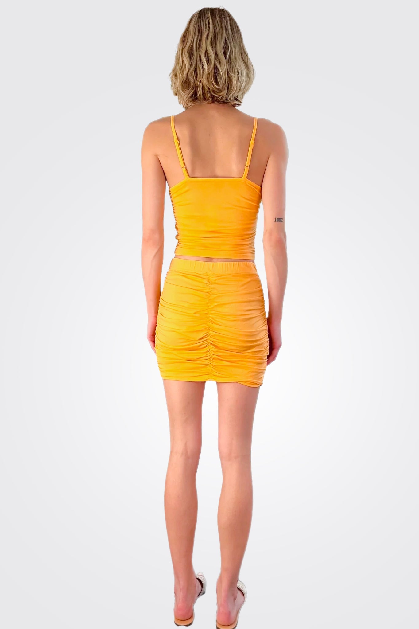 V Neck Shirred Cami - Marigold by Bobi — view 4