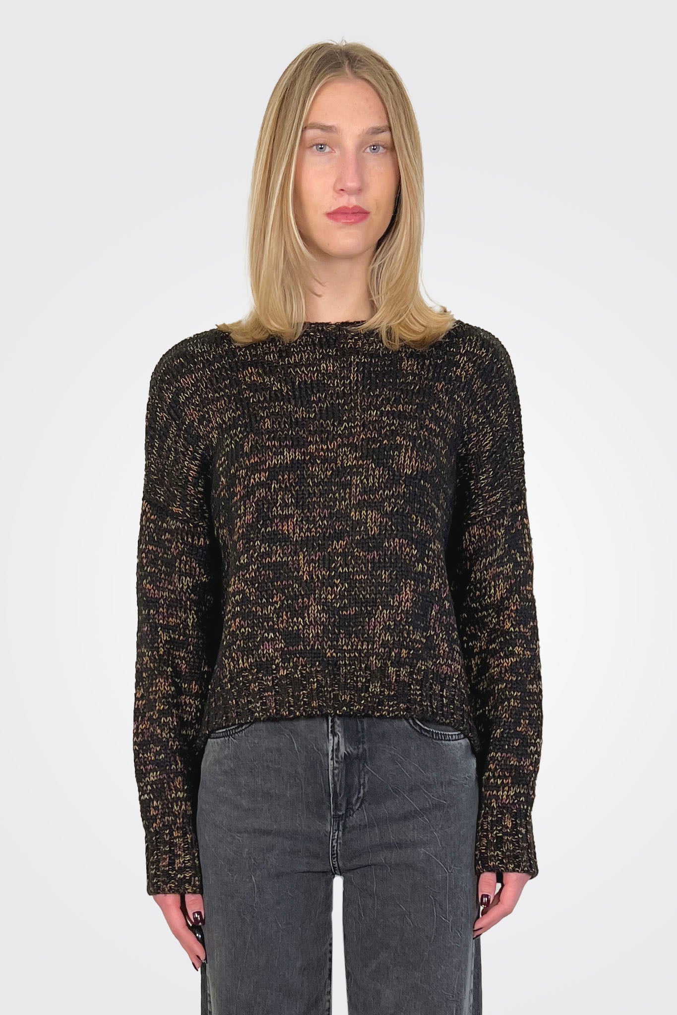 Josef Marled Chunky Crew - Black Marl by Wooden Ships | 25 South Boutiques