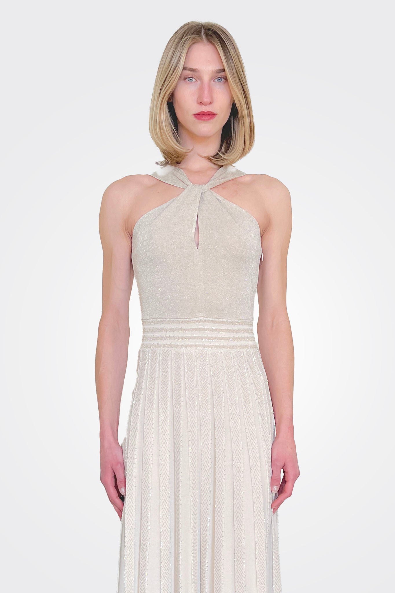 Twist Neckline Dress - Marmo by D. Exterior — alternate view