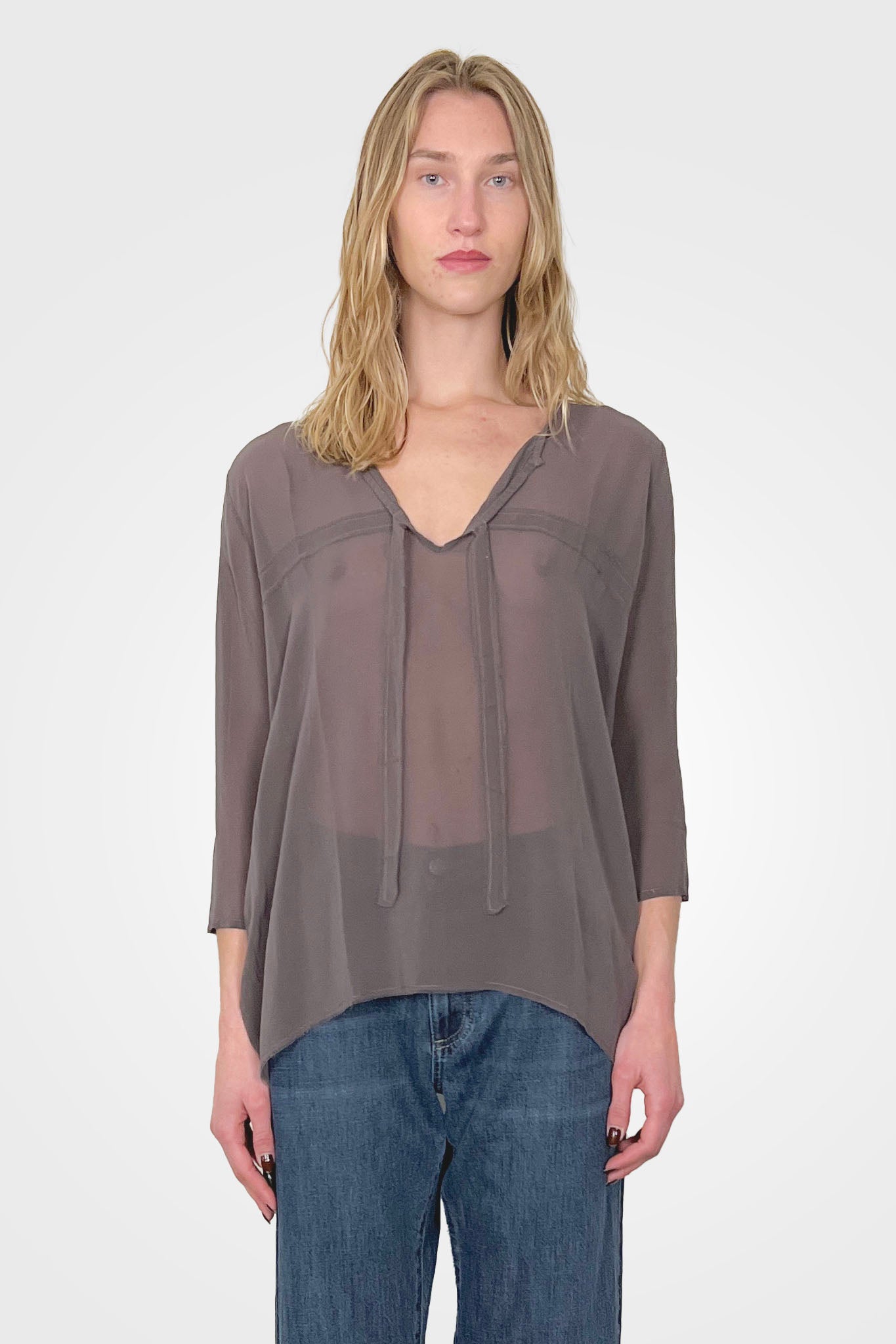 Sheer Tie Neck Blouse - Marten by Private 0204 | 25 South Boutiques