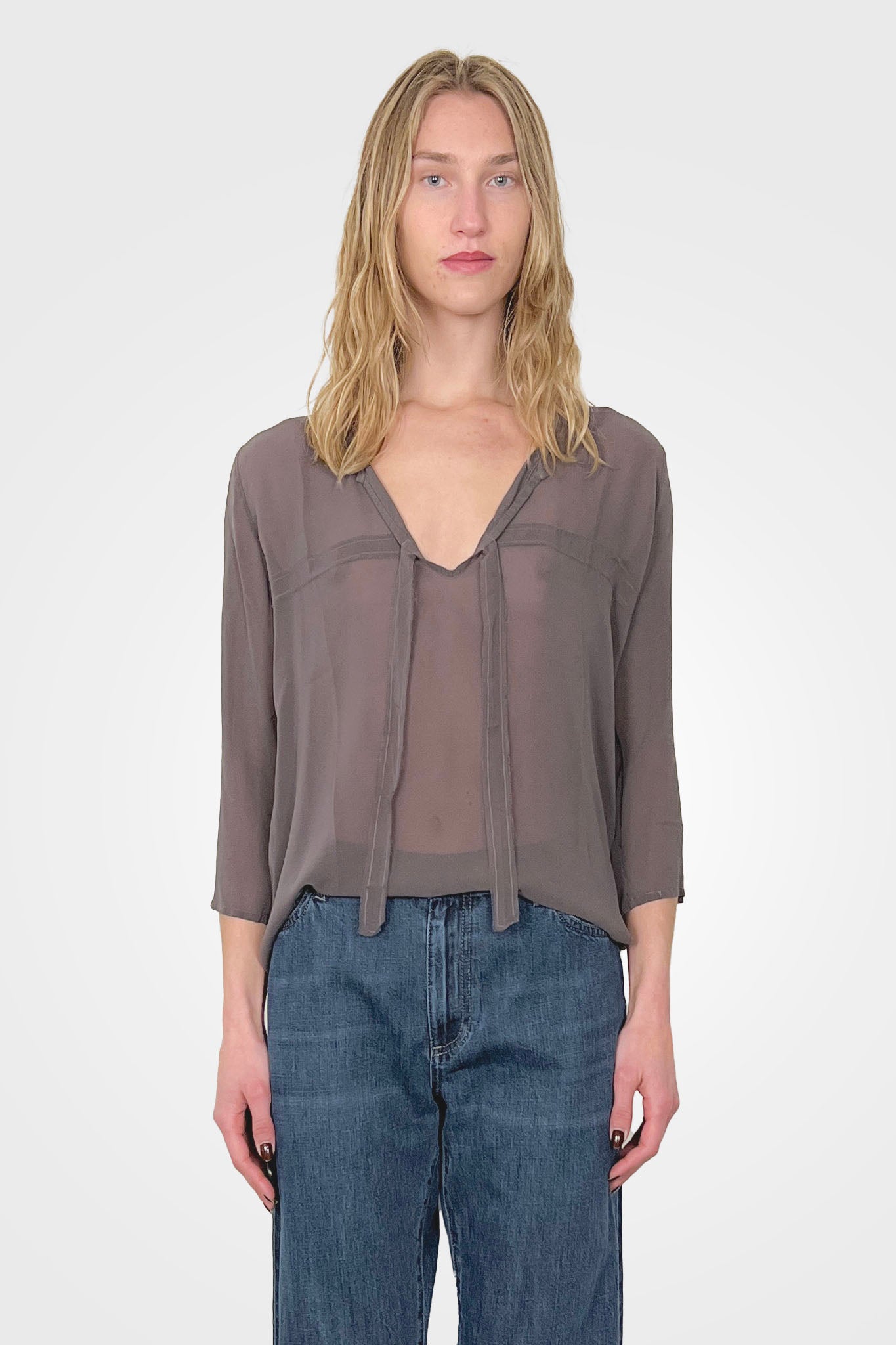 Sheer Tie Neck Blouse - Marten by Private 0204 — alternate view