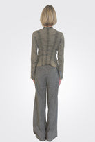 Linen Flared Trousers - Oil by Masnada — view 3