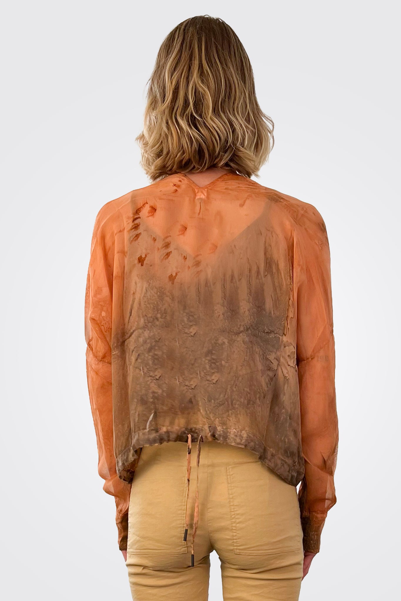 Shrug Sheer Cropped - Charred Copper by Masnada — alternate view
