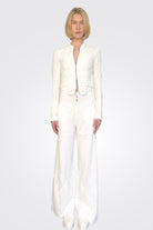 Linen Flared Trousers - Chalk by Masnada | 25 South Boutiques