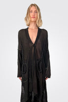 Ant Long Cardigan - Black by Masnada — alternate view