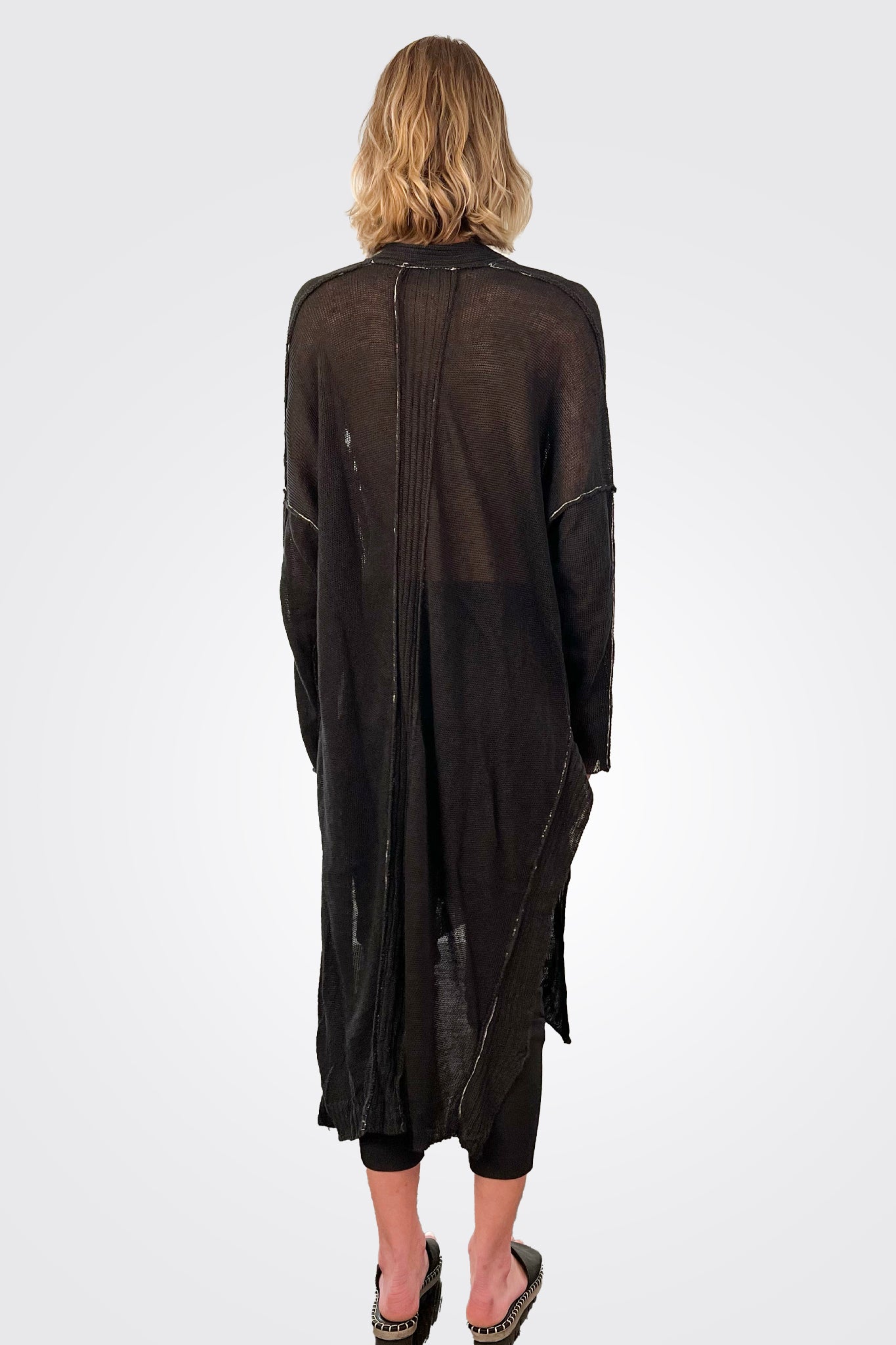 Ant Long Cardigan - Black by Masnada — view 3