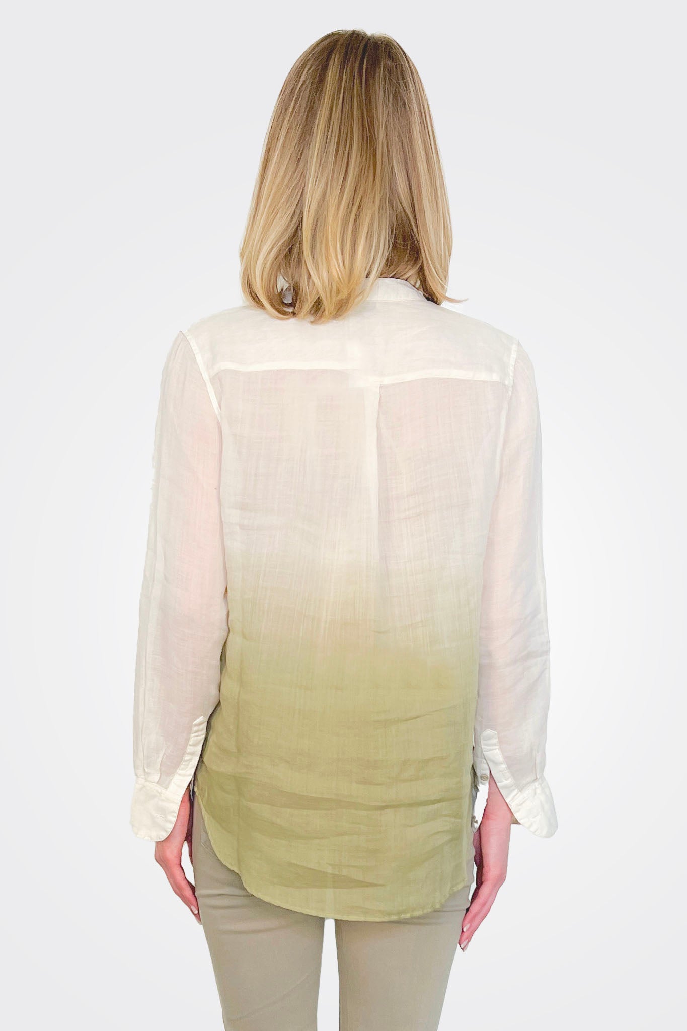 Delhi Mandarian Collar Blouse - Stucco Verde by Masons — view 5