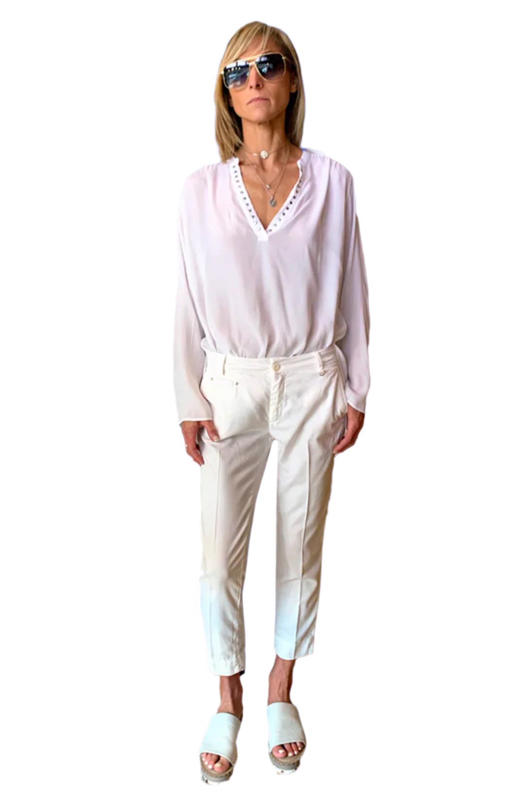 Jacqueline Capri Pants - Chalk White by Masons | 25 South Boutiques