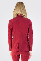 Caroline Double Breasted Velvet Blazer - Ruby by Masons — view 3