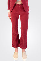 Olivia Velvet Trousers - Ruby by Masons — alternate view
