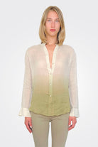 Delhi Mandarian Collar Blouse - Stucco Verde by Masons — view 4