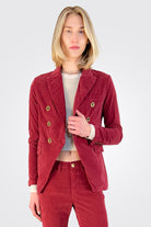 Caroline Double Breasted Velvet Blazer - Ruby by Masons | 25 South Boutiques