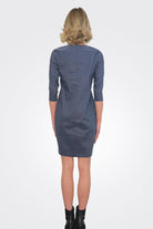 Crewneck 3/4 Sleeve Dress - Midnight Blue by Sarah Pacini — alternate view