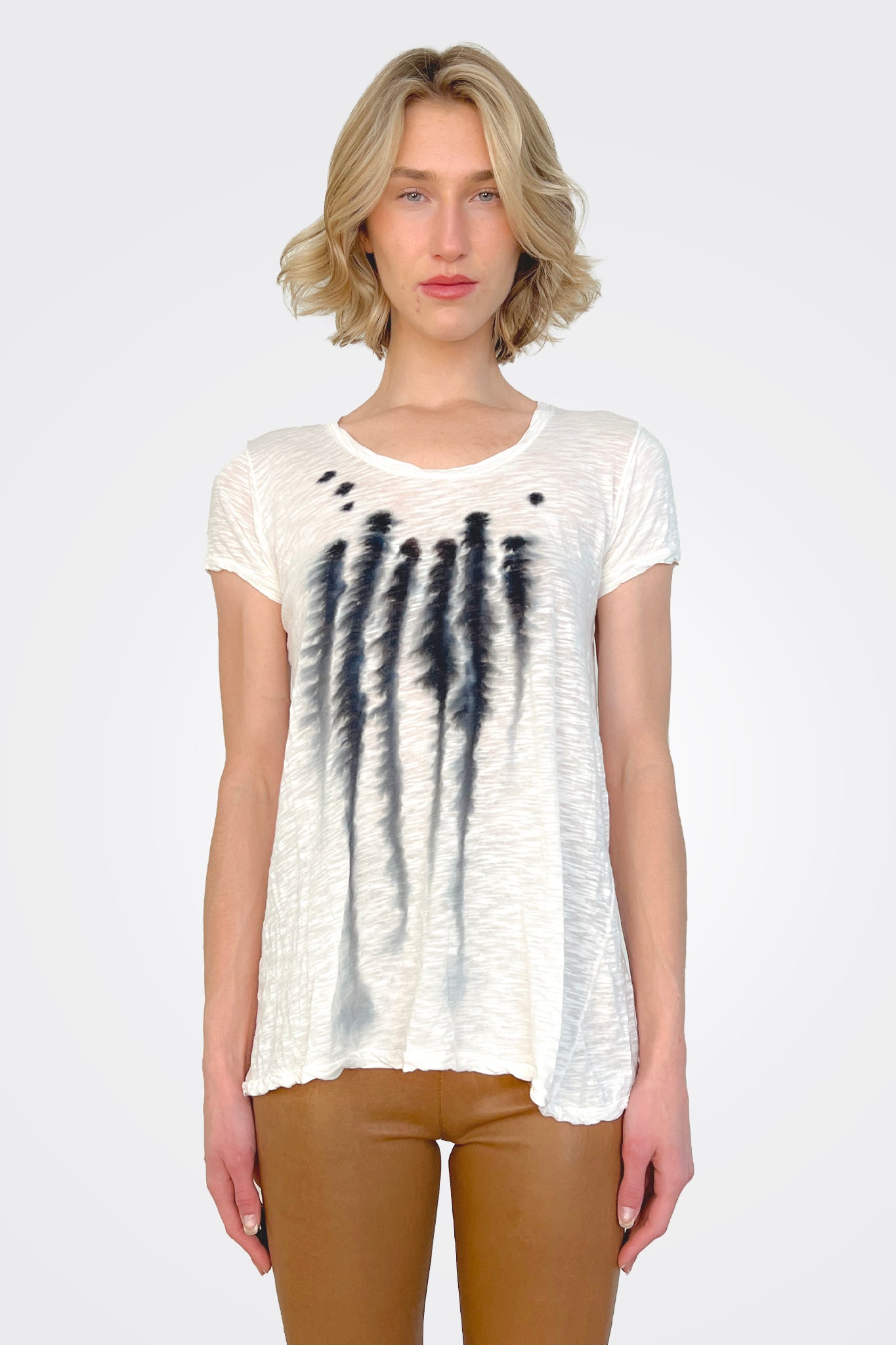 Crew Neck Short Sleeve Top - Mineral Black by Gilda Midani | 25 South Boutiques