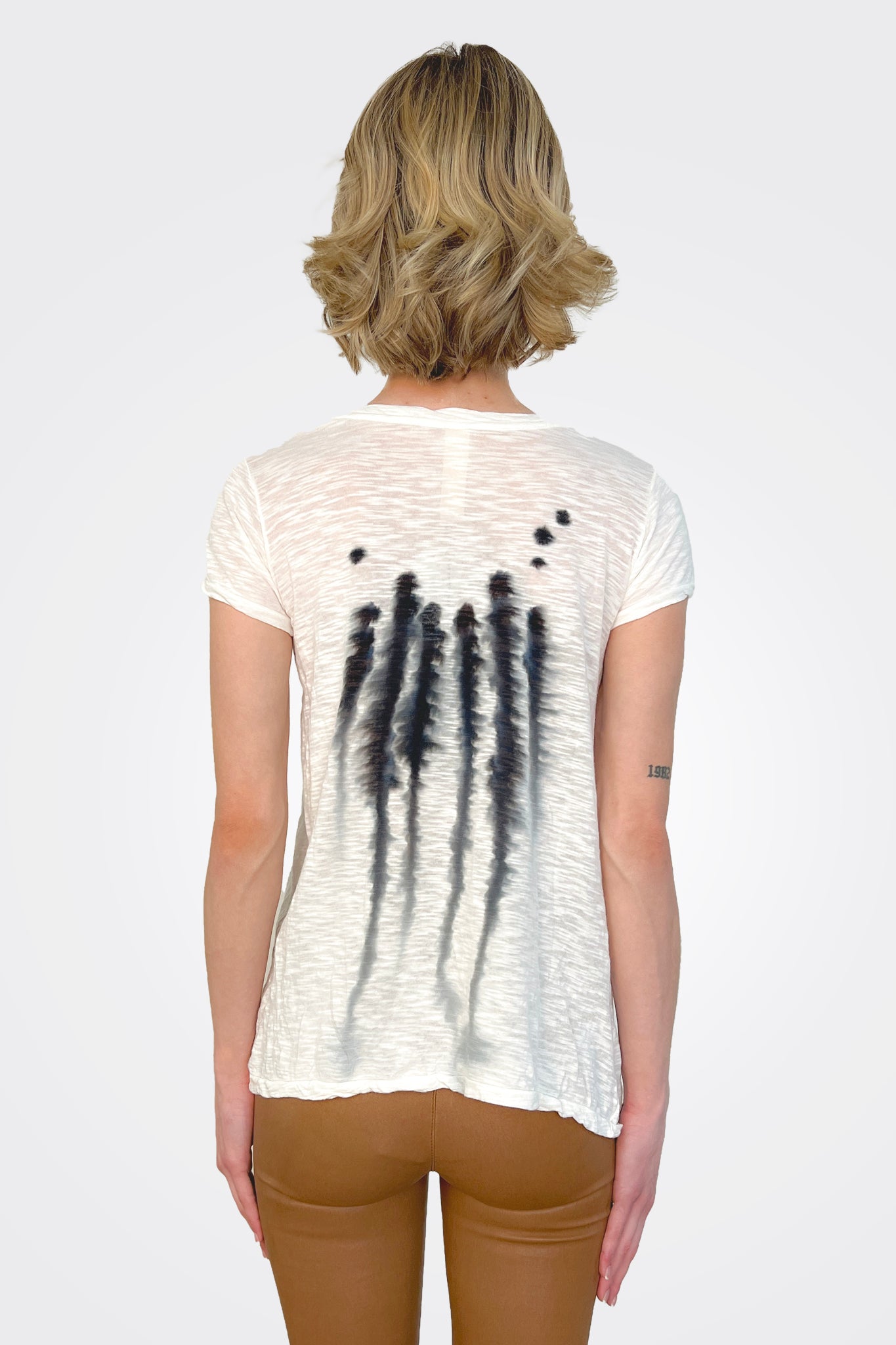 Crew Neck Short Sleeve Top - Mineral Black by Gilda Midani — alternate view