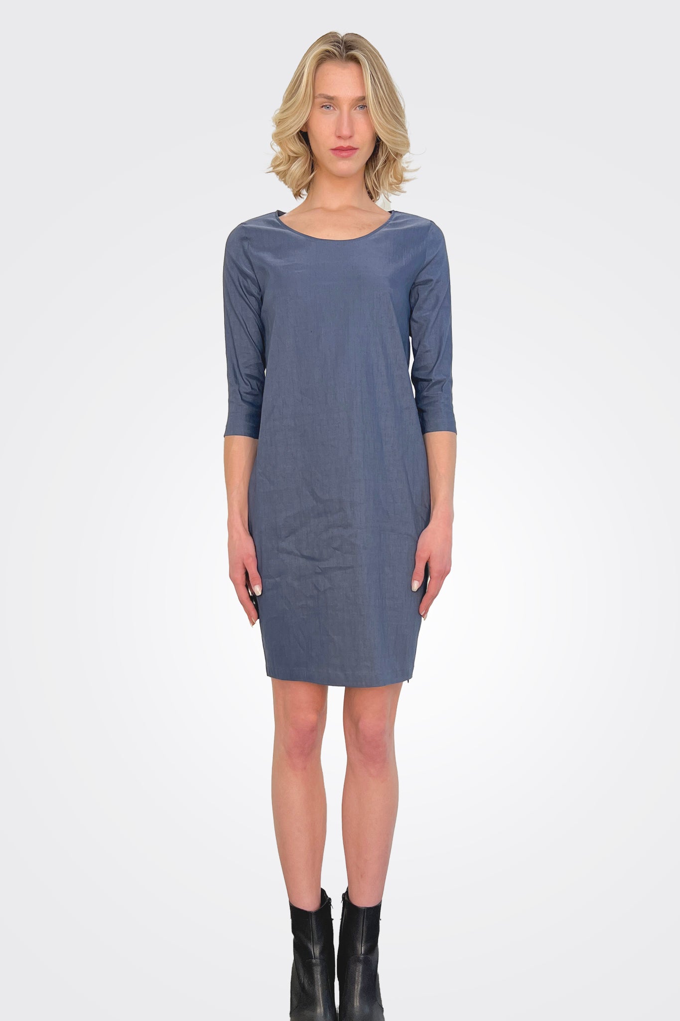 Crewneck 3/4 Sleeve Dress - Midnight Blue by Sarah Pacini | 25 South Boutiques