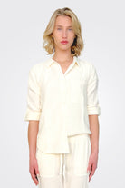 Long Sleeve Button Down Shirt - Macadamia by Bobi — alternate view